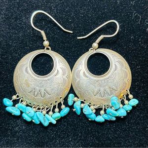 Vintage Relios Carolyn Pollack Earrings Southwestern Sterling Turquoise …